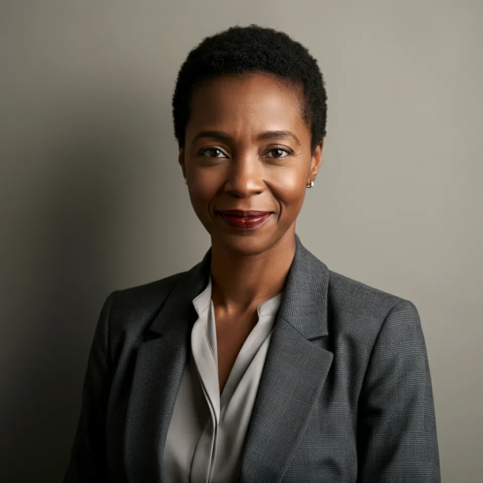 Marta Silva sorrindo no escritório